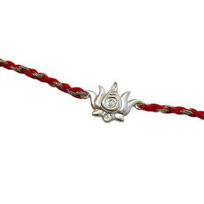 LakshmiNarayan Lotus Rakhi in 92.5 Pure Silver
