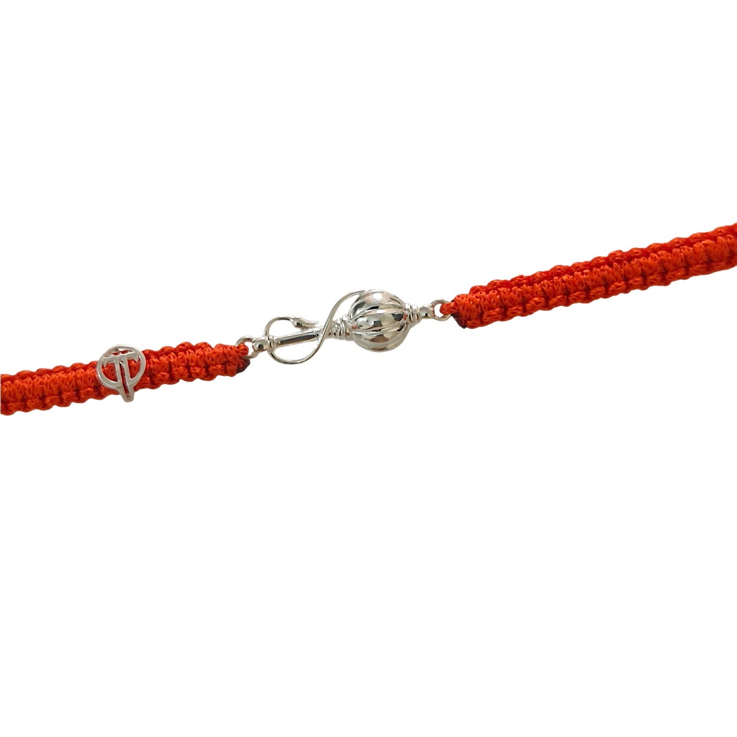 Orange Strap Pawanputra Gadda Bracelet in 92.5 Pure Silver